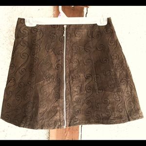 New real leather (suede)brown skirt🦋